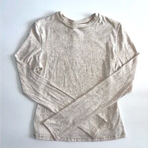 Skims Heather Oatmeal Cotton Jersey Long Sleeve